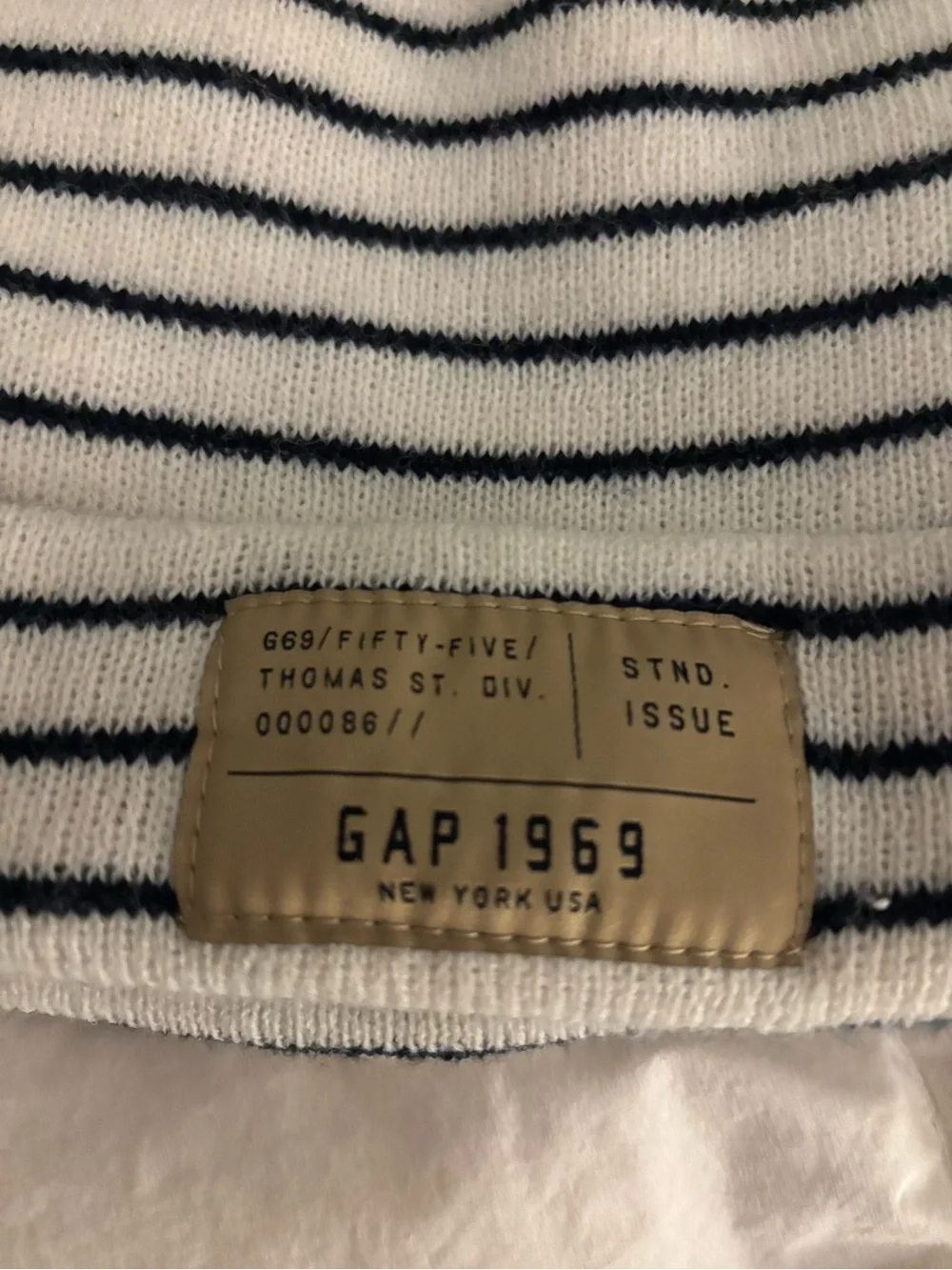 GAP Kids Striped White and Black Knit Beanie